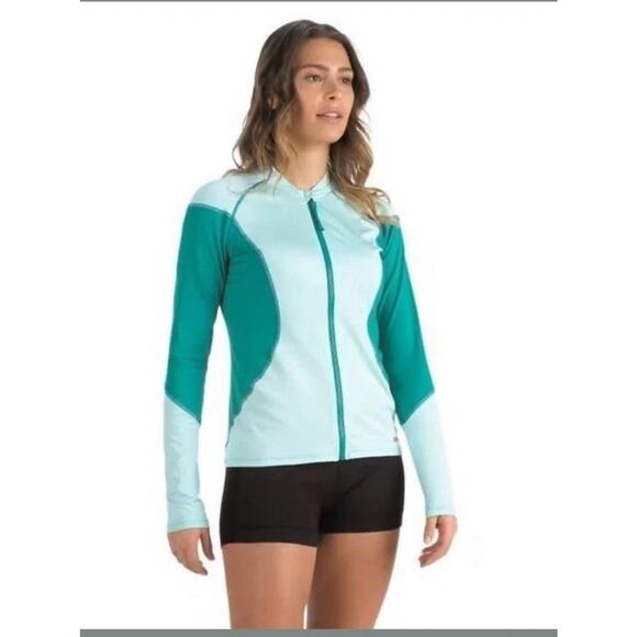Sea-Doo Rashguard Women M NWT Glacier Ice Zip UV 50+ Quick-Dry Top - Picture 1 of 8